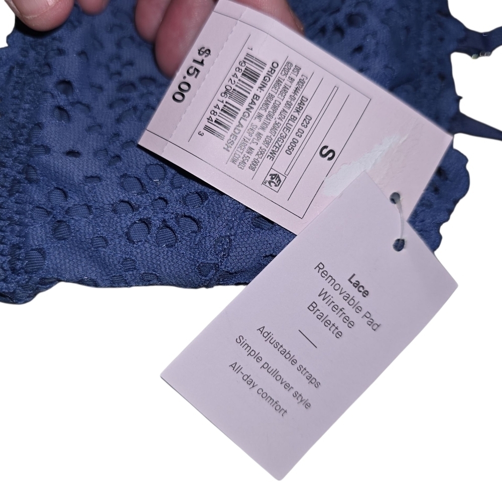 Womens Auden Periwinkle Lace Bralette, SMALL, NWT!! - Picture 3 of 3